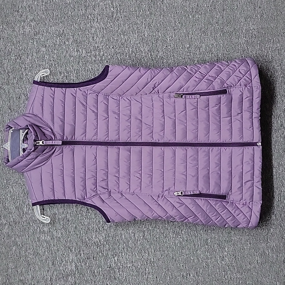 Women's Duluth Purple Vest Full Zip Quilted Puff Insulated Zip Pockets Sz XS
